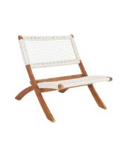 LIB- LOUNGE CHAIR MESH FOLDING HIGH DENSITY  POLYETHYLENE WHITE NATURAL 78X60X72.5