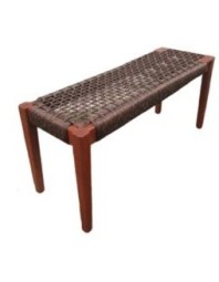 LIB -  BENCH MESH BROWN ANTIQUE WALNUT 110X35X40CM