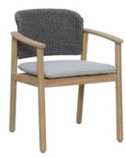 LIB - CHAIR FREELAND ACACIA WOOD NATURAL/GREY CUSHION