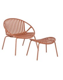LIB - LOUNGE CHAIR NADIN WITH FOOT STOOL TERRACOTTA