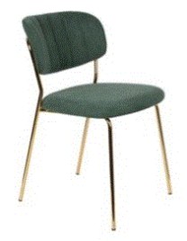 WH- CHAIR JOLIEN GOLD/DARK GREEN