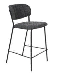 WH - COUNTER STOOL JOLIEN BLACK/DARK GREY