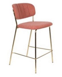 WH - COUNTER STOOL JOLIEN GOLD/PINK