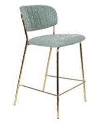 WH - COUNTER STOOL JOLIEN GOLD/LIGHT GREEN