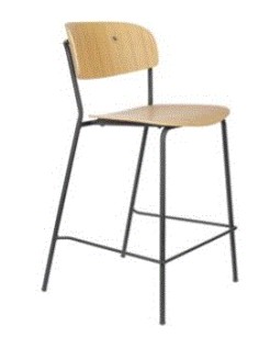 WH- COUNTER STOOL JOLIEN BLACK/WOOD