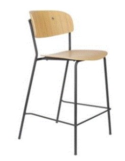 WH- COUNTER STOOL JOLIEN BLACK/WOOD