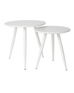 WH - SIDE TABLE DAVEN WHITE SET OF 2