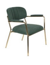 WH - LOUNGE CHAIR JOLIEN ARM GOLD/DARK GREEN