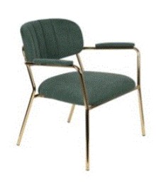 WH - LOUNGE CHAIR JOLIEN ARM GOLD/DARK GREEN