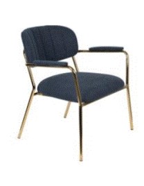 WH - LOUNGE CHAIR JOLIEN ARM GOLD/DARK BLUE