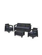 ZOUG - CORFU 3SEAT SET SOFA - DARK GREY