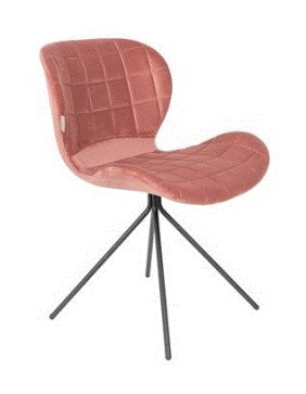 ZU - CHAIR OMG VELVET OLD PINK