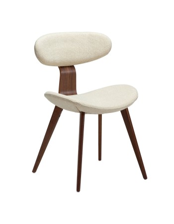 BUCKLE Chair | Frosted Almond Boucle, Walnut legs