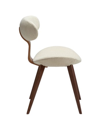 BUCKLE Chair | Frosted Almond Boucle, Walnut legs