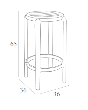 TOM Counter Stool 65 | Dark Grey