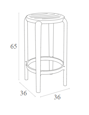 TOM Counter Stool 65 | Taupe