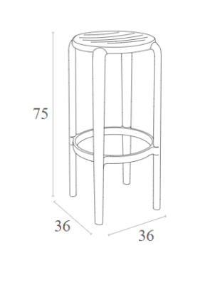 TOM Bar Stool 75 | Taupe