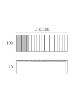 ATLANTIC Table 100x210/280x76cm | Black