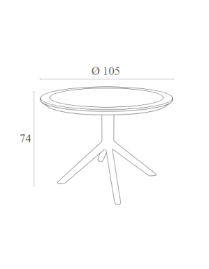 SKY Table 105x74cm | Taupe