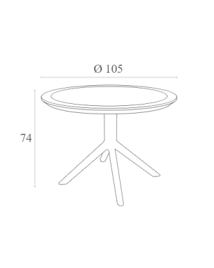 SKY Table 105x74cm | Taupe