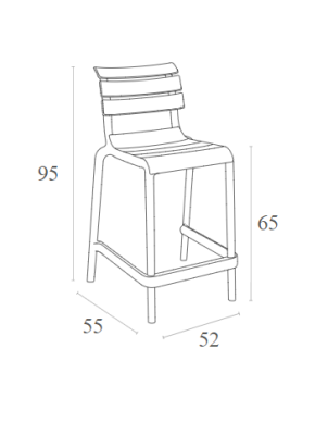 HELEN Counter Stool 65 | Dark Grey
