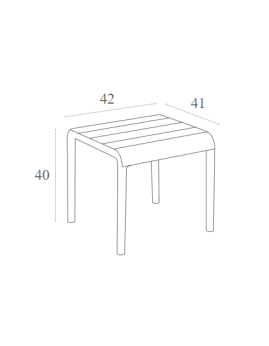 PARIS Side Table 42x41x40cm | White