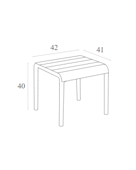 PARIS Side Table 42x41x40cm | Taupe