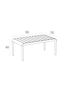 PARIS Coffee Table 90x50x40cm | Taupe