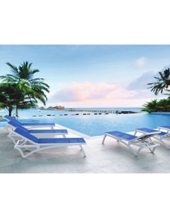 PACIFIC Sunbed | White/Blue