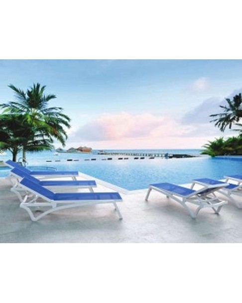 PACIFIC Sunbed | White/Blue