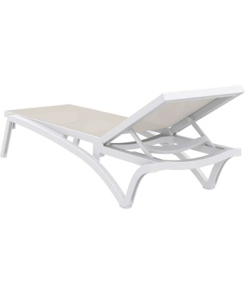 PACIFIC Sunbed | White/Taupe