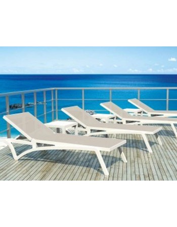PACIFIC Sunbed | White/Taupe