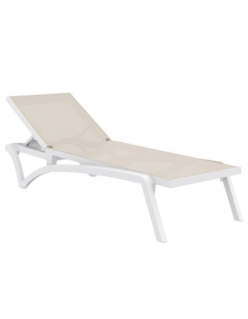 PACIFIC Sunbed | White/Taupe