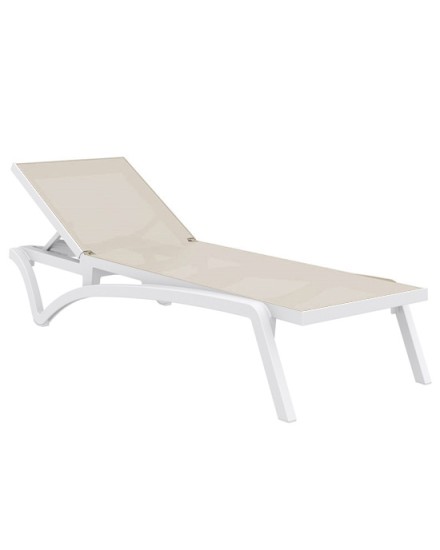 PACIFIC Sunbed | White/Taupe