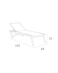 PACIFIC Sunbed | White/Taupe