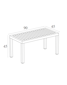 OCEAN Coffee Table 90x45x45cm | Taupe