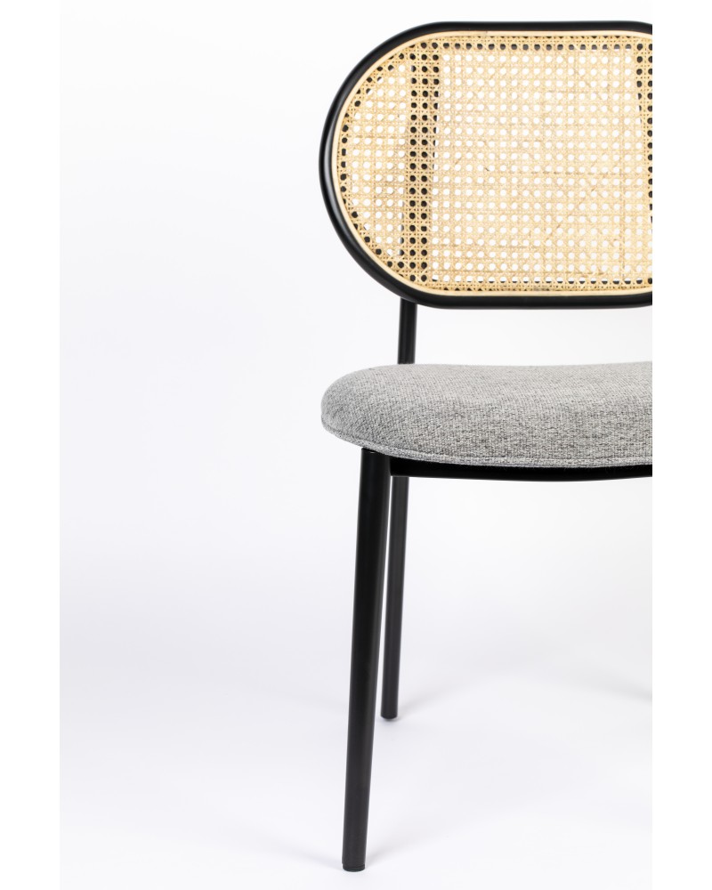 SPIKE Chair | Natural/Grey with black legs