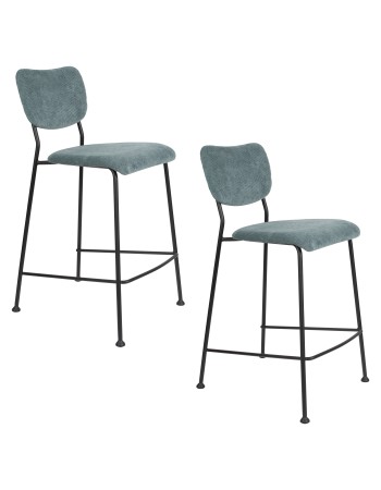 BENSON Counter Stool | Grey Blue
