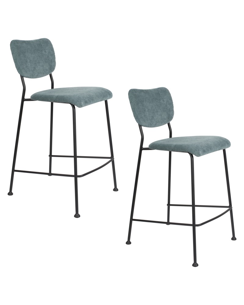 BENSON Counter Stool | Grey Blue