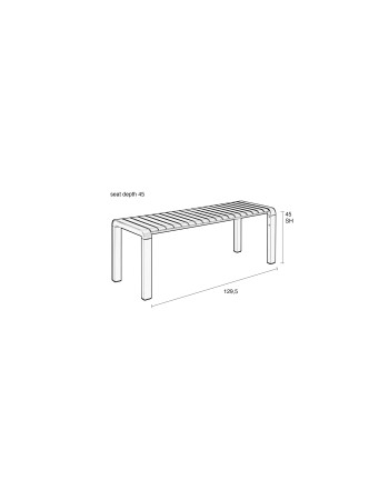VONDEL Garden Bench 129,5 x 45 | BLACK