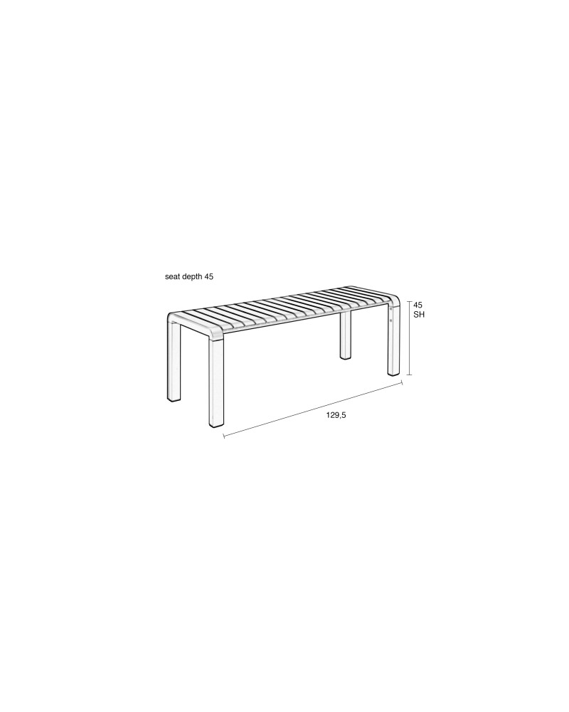 VONDEL Garden Bench 129,5 x 45 | BLACK