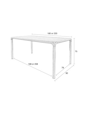 STORM Dining Table 180x90cm | Black