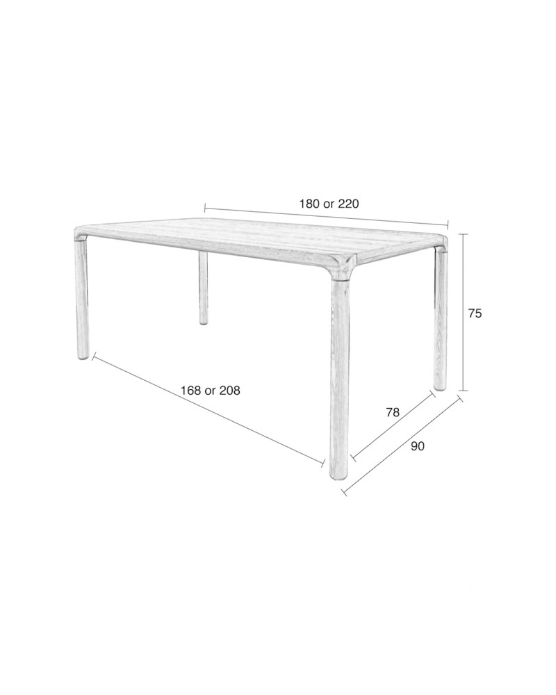 STORM Dining Table 180x90cm | Black