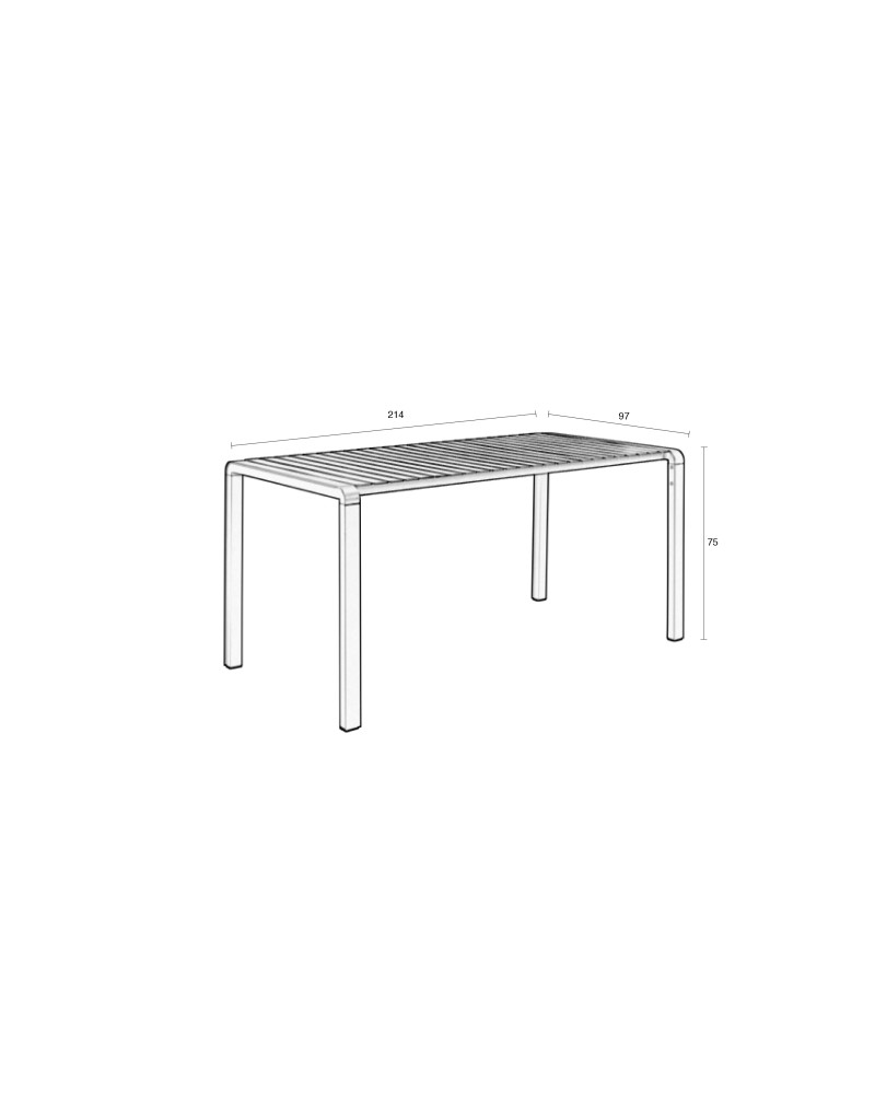 VONDEL Garden Table 214x97cm | Black