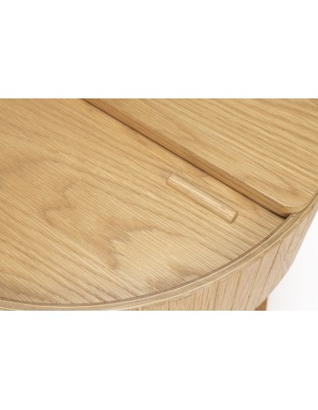 SLIDES Side Table | Natural Oak Wood,Black metal legs