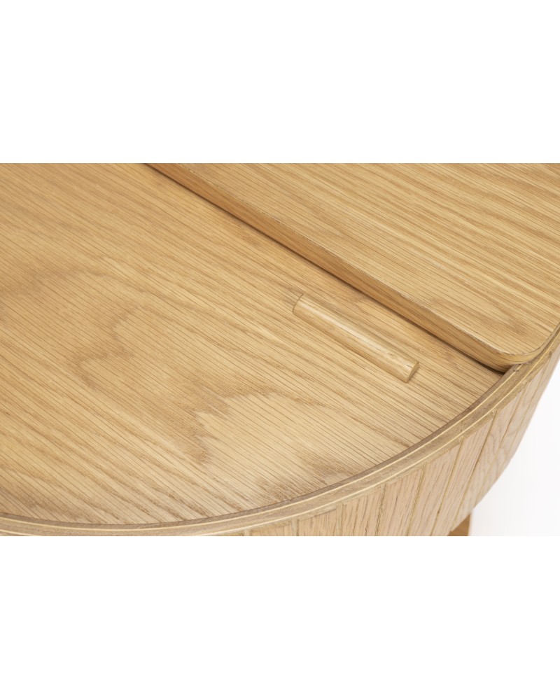 SLIDES Side Table | Natural Oak Wood,Black metal legs
