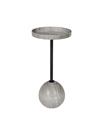COCKTAIL Side Table | Grey Marble. Black leg