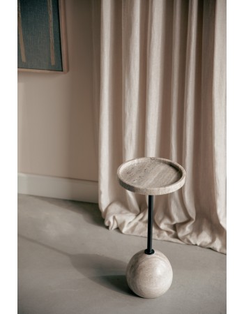 COCKTAIL Side Table | Grey Marble. Black leg