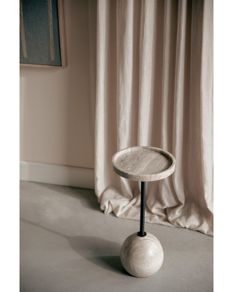 COCKTAIL Side Table | Grey Marble. Black leg