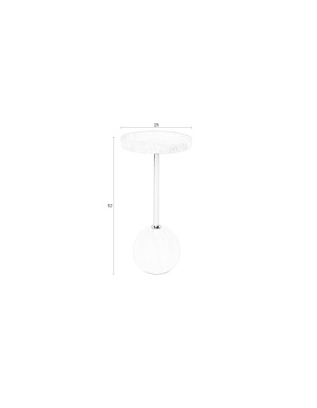 COCKTAIL Side Table | Grey Marble. Black leg